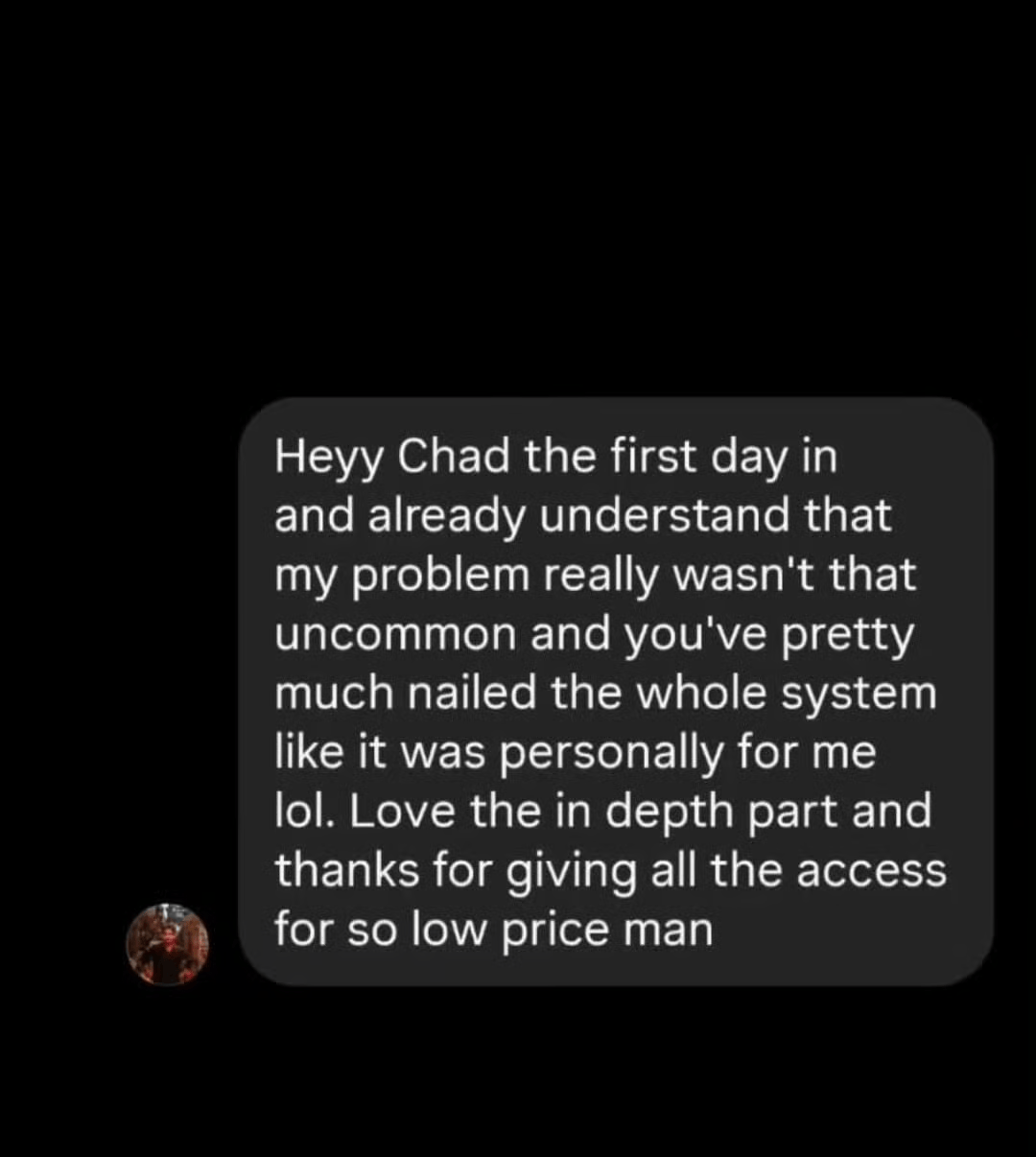 Customer testimonial